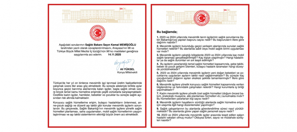 Ali Yüksel’den Mevsimlik İşçilerin Sağlı..